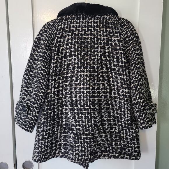 Nicholas Ungar Size EST M Vintage Tweed Short Pea Coat Faux Fur Lined Jacket - Picture 2 of 8